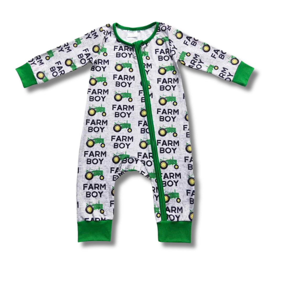Farm Boy Tractor Romper