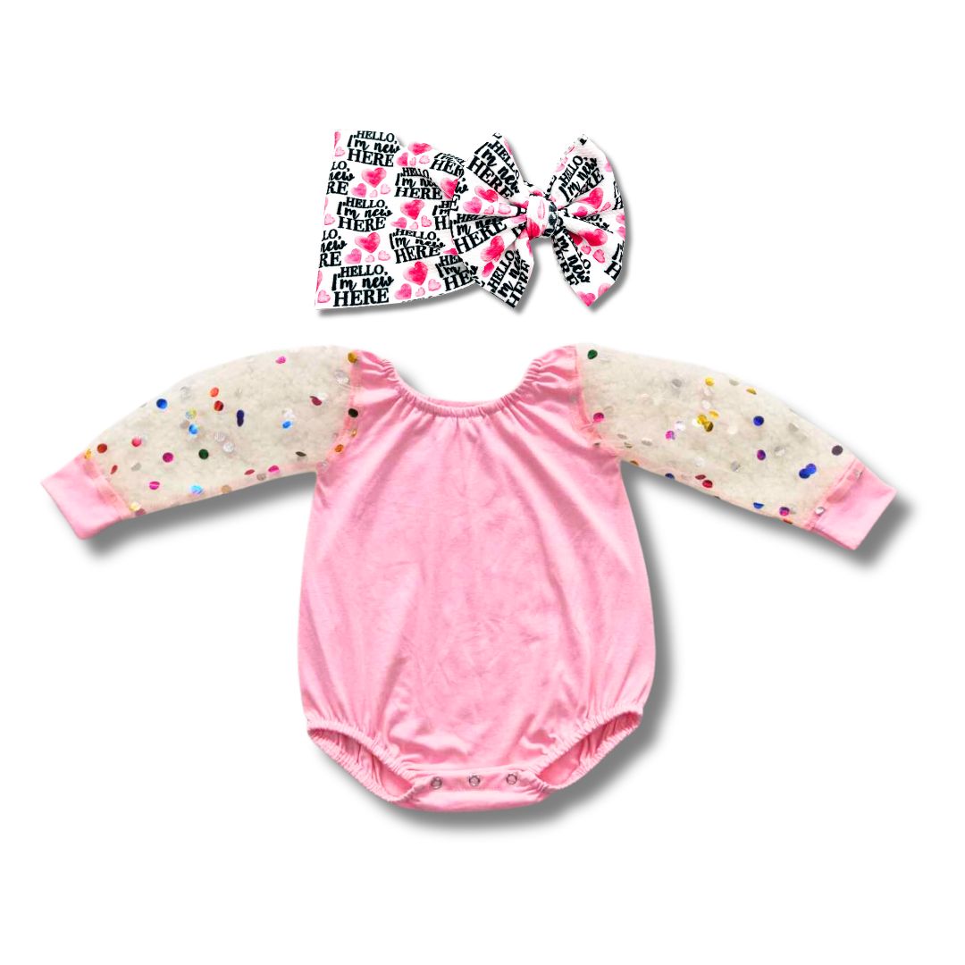 Confetti Pink Bodysuit Romper