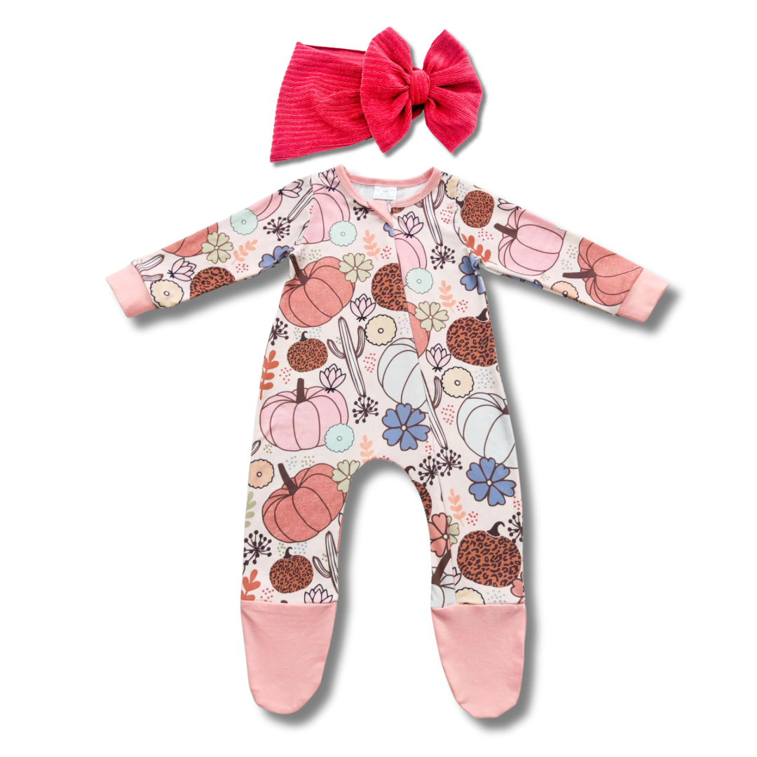 Desert Pumpkins Romper Footie