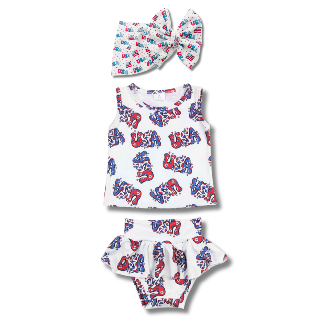 USA Floral Bummie Set