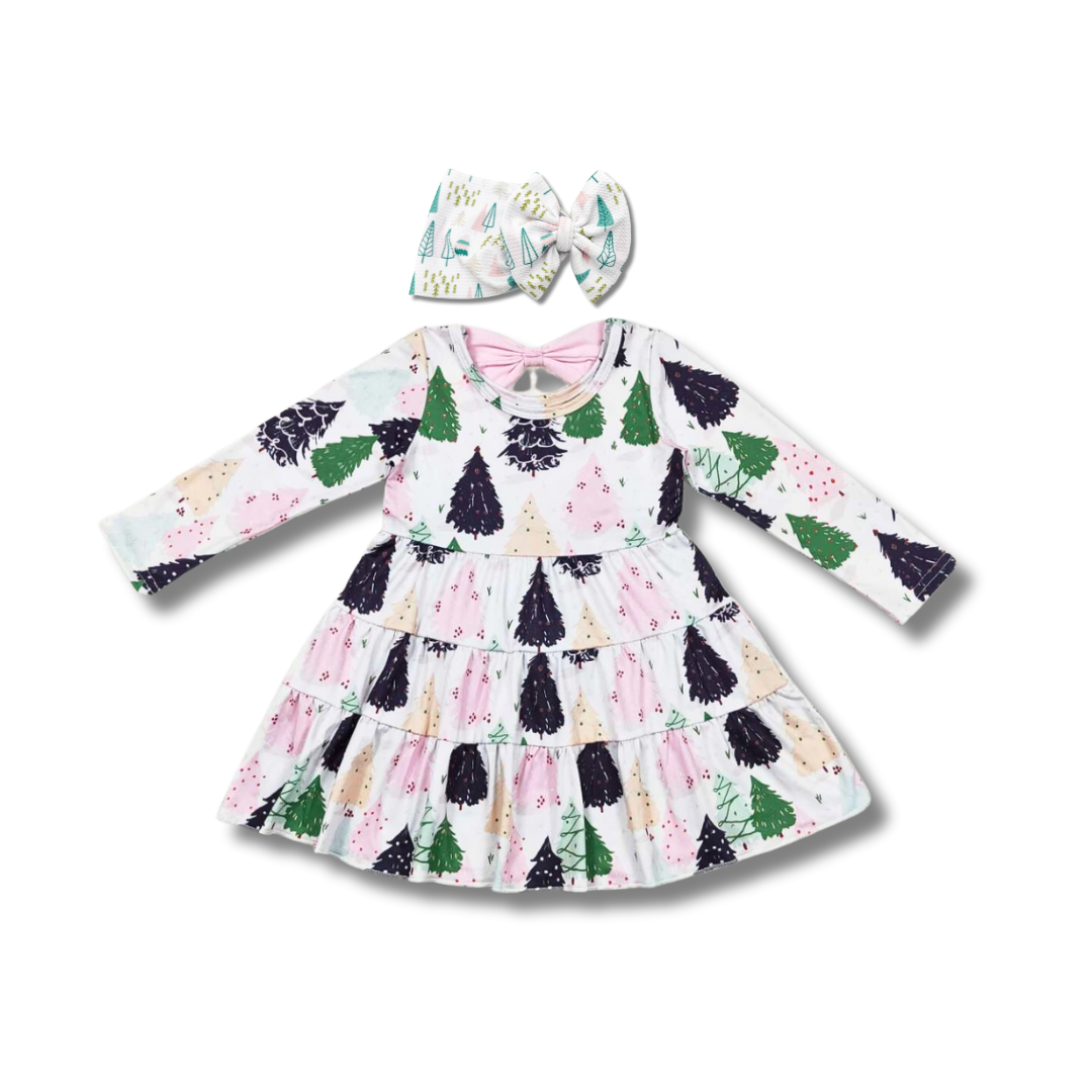 Lady Christmas Tree Twirl Dress