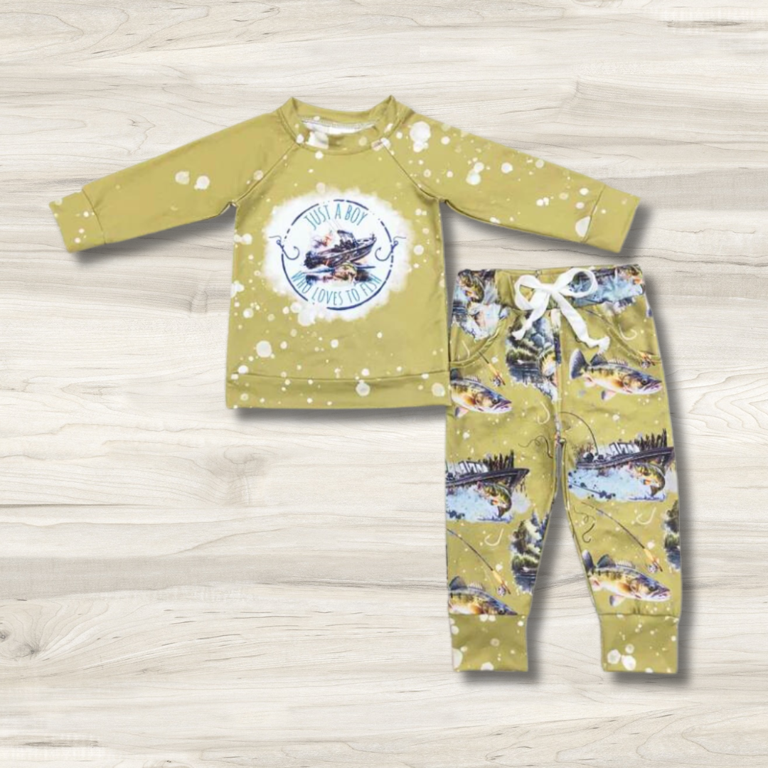 Just A Boy Who Loves To Fish Lounge Set