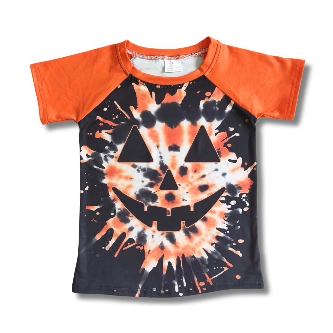 Pumpkin Face Tie Dye Tee
