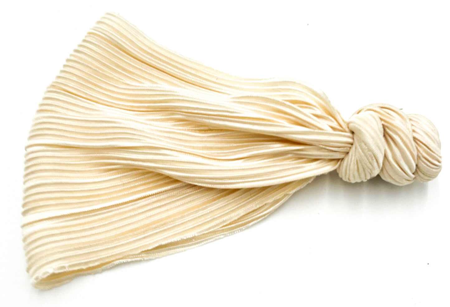 Marshmallow Cream (Pleated) Top Knot