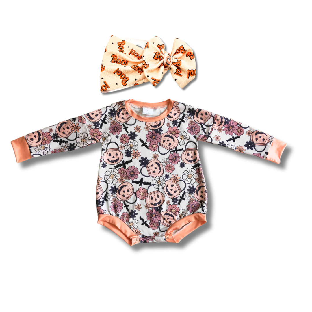 Pumpkin Buckets Romper Bodysuit