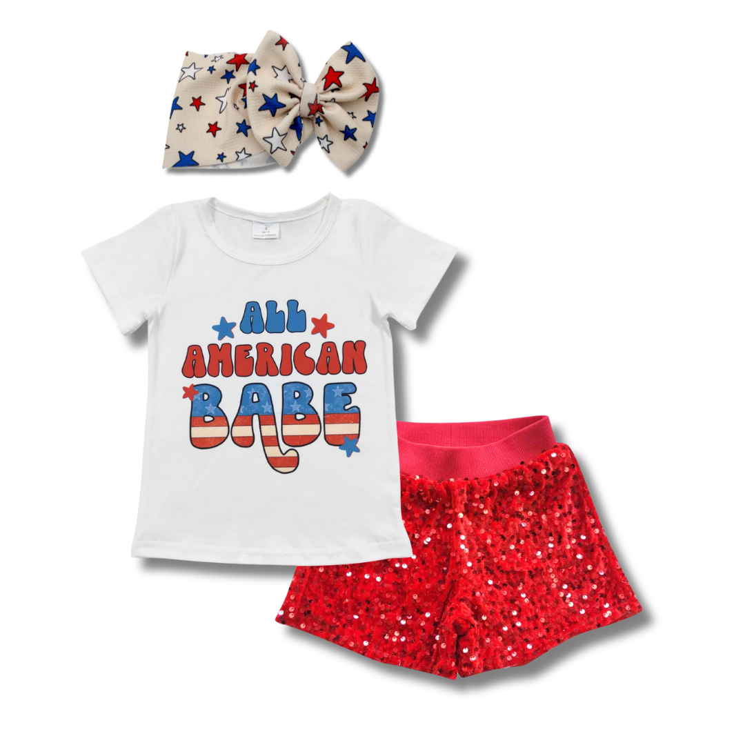 American Babe Sequin Short Set