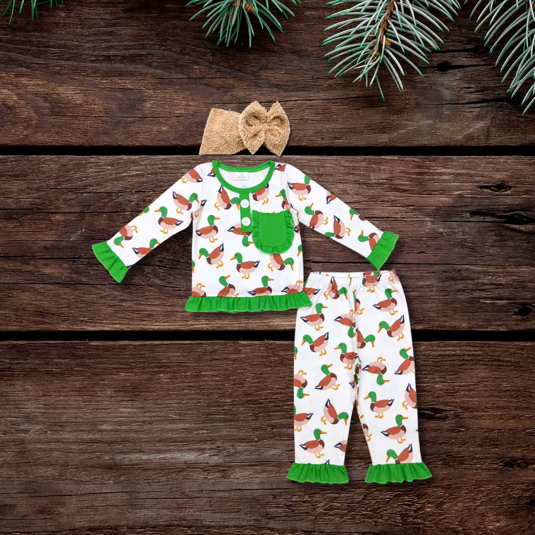 Duck Girl Ruffle Jammies