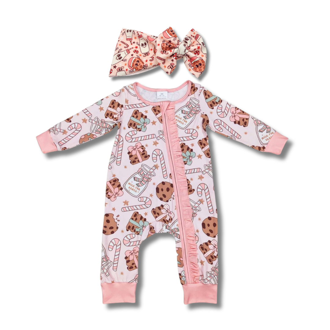 Pink Milk For Santa Romper