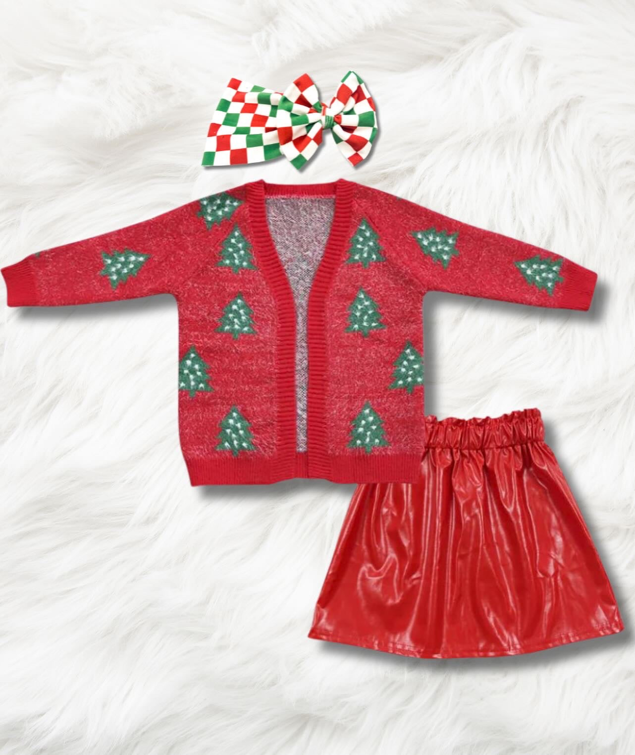 Tree Red Skirt Set