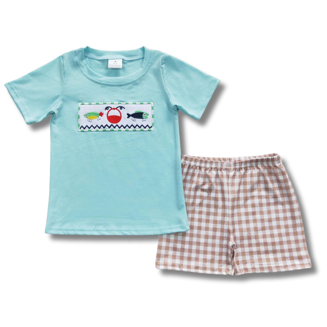 Fishin Lovin Boy Short Set