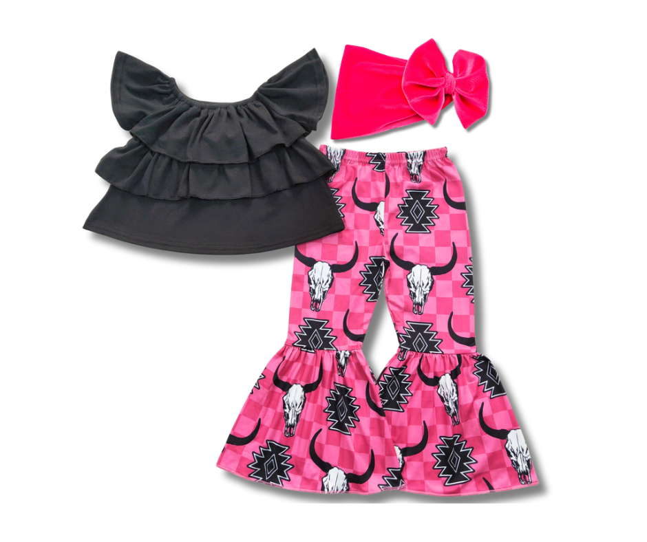 Pink Cow Skull Set