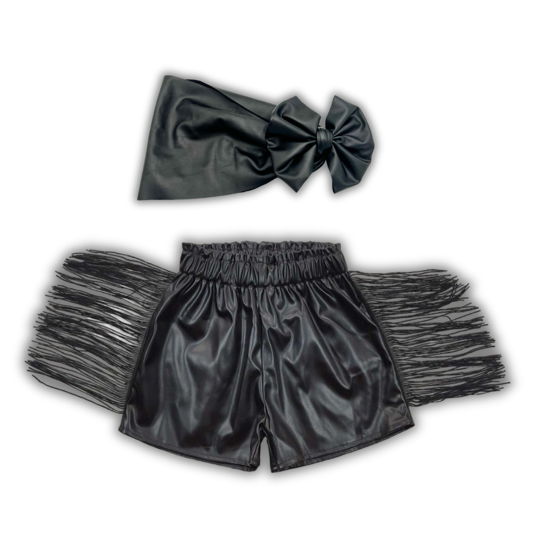 Leather Tassel Shorts
