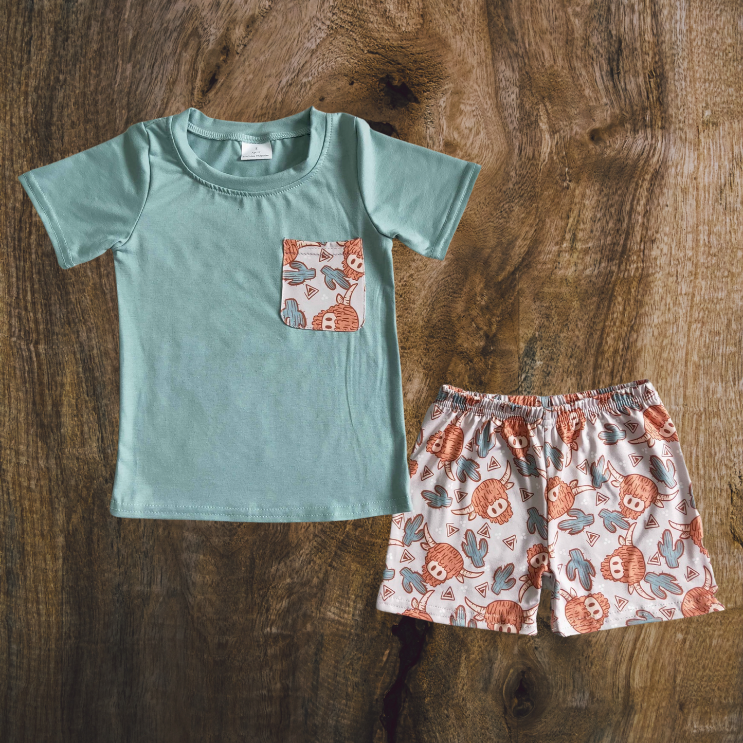 Highland Cactus Cows Short Set