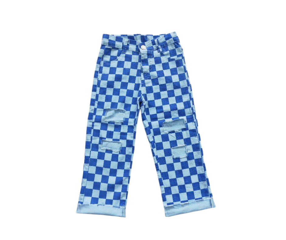 Blue Check Pants