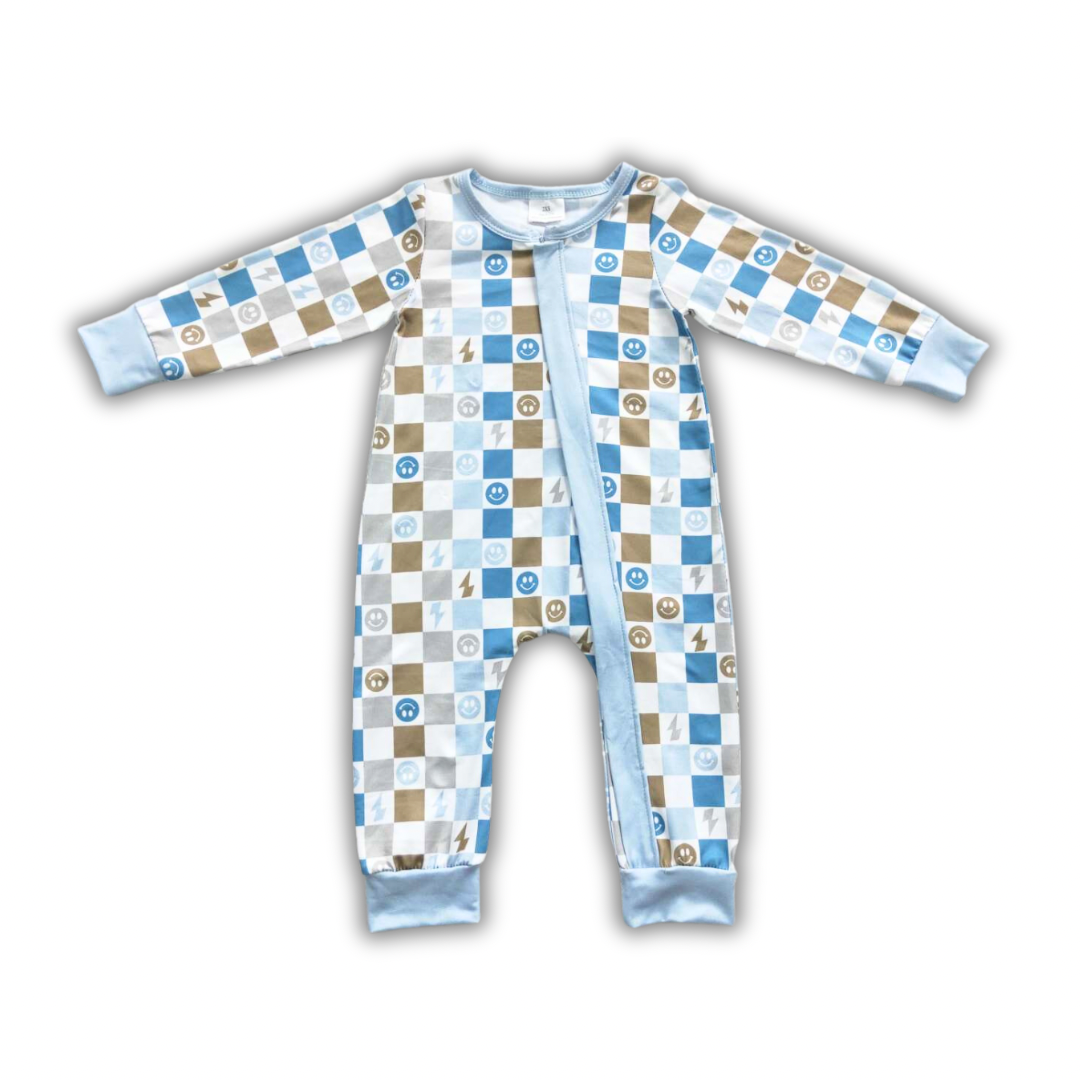 Blue Smiles Romper