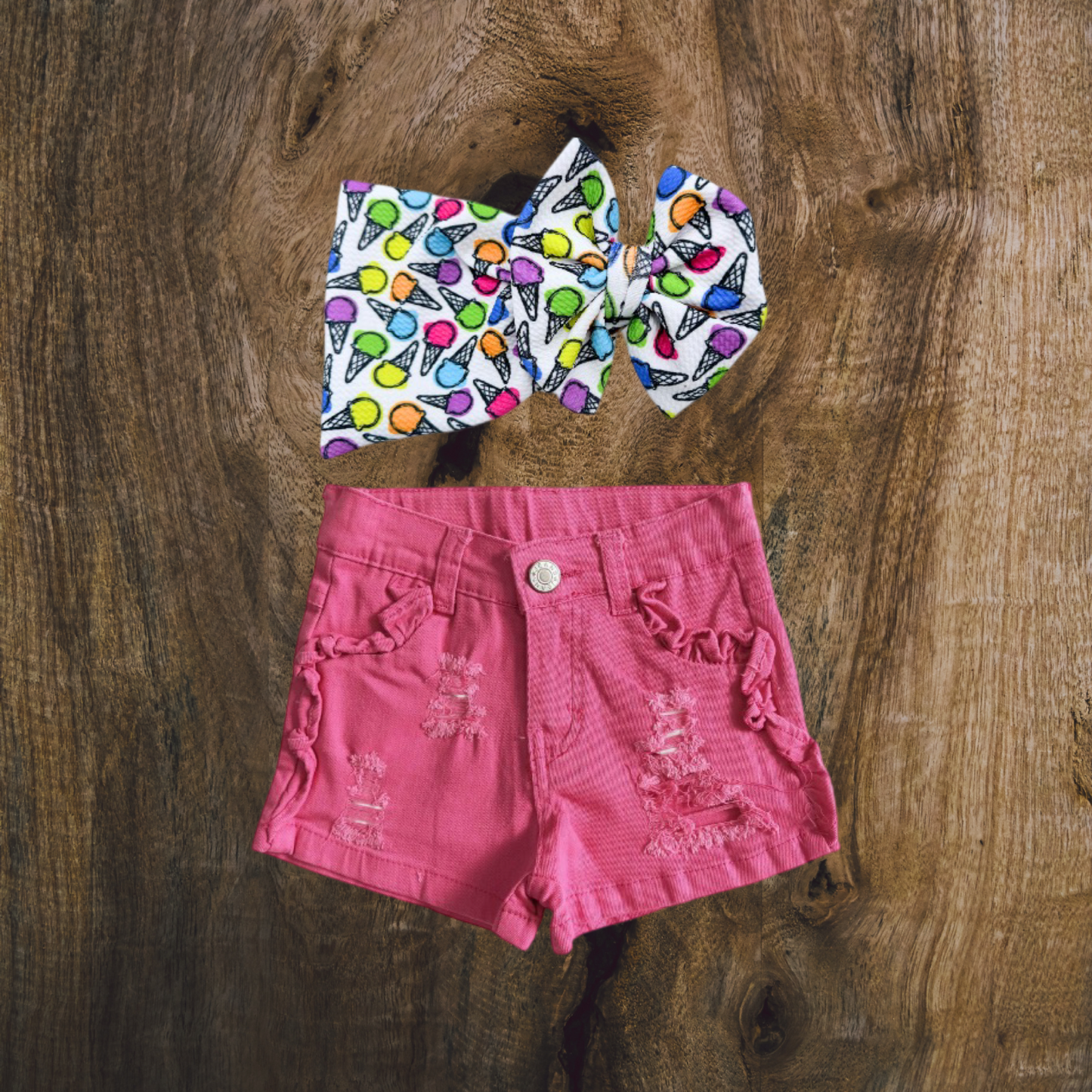 Summer Pink Denim Shorts
