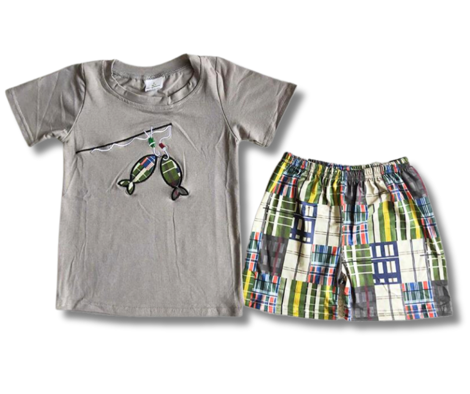 Fishing In Plaid Short Set