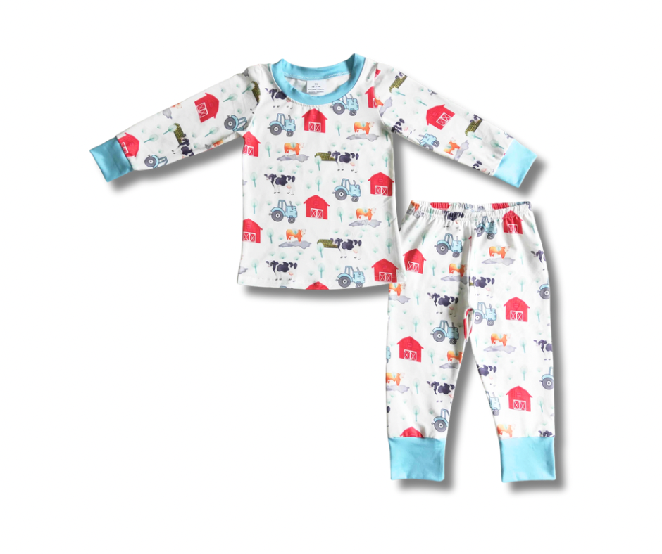 Blue Tractor Jammies