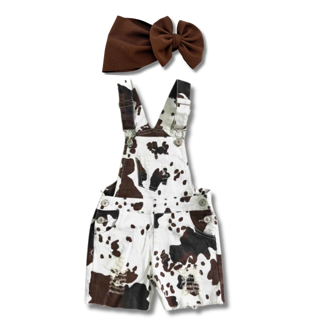 Brown Cow Hide Overalls