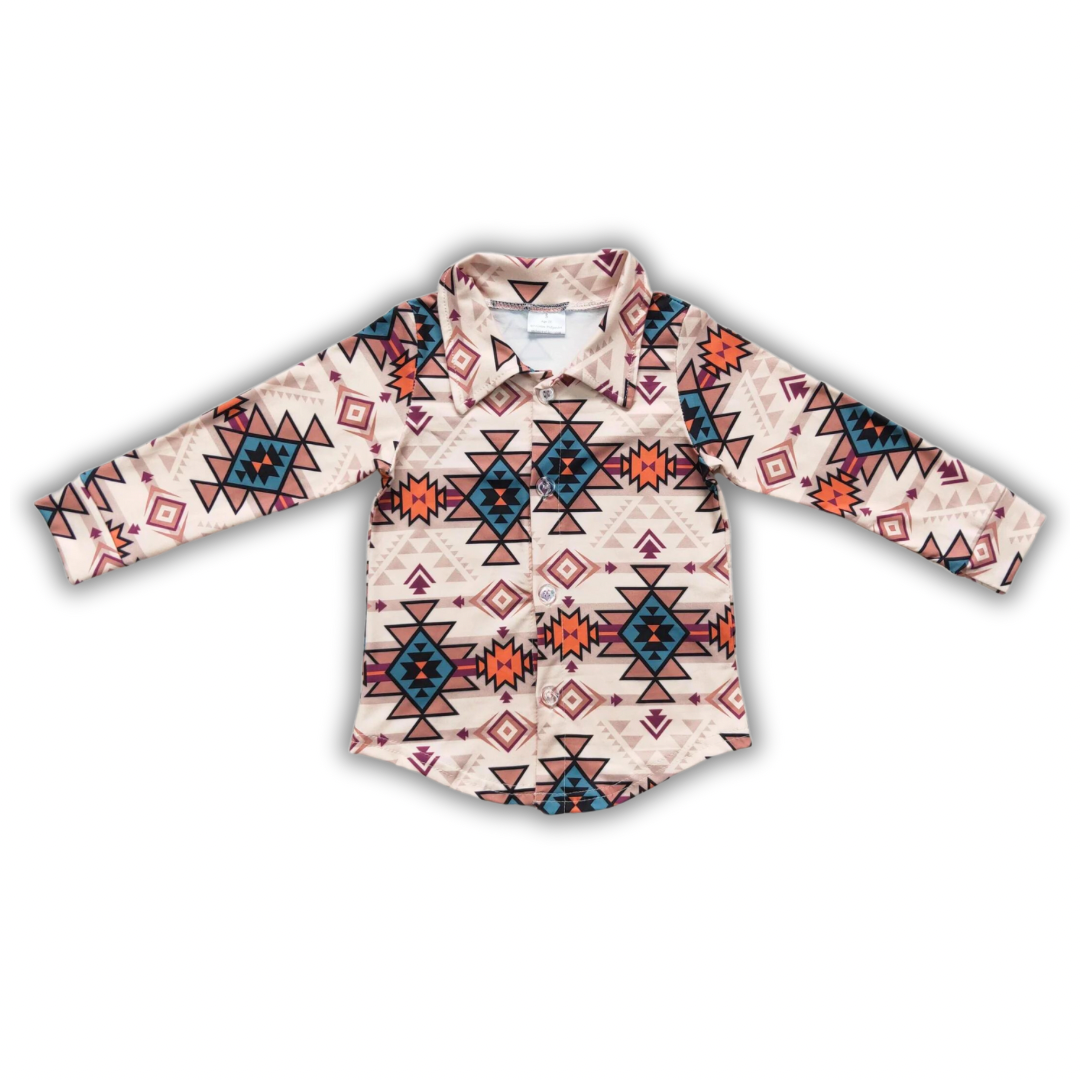 Aztec Button Top
