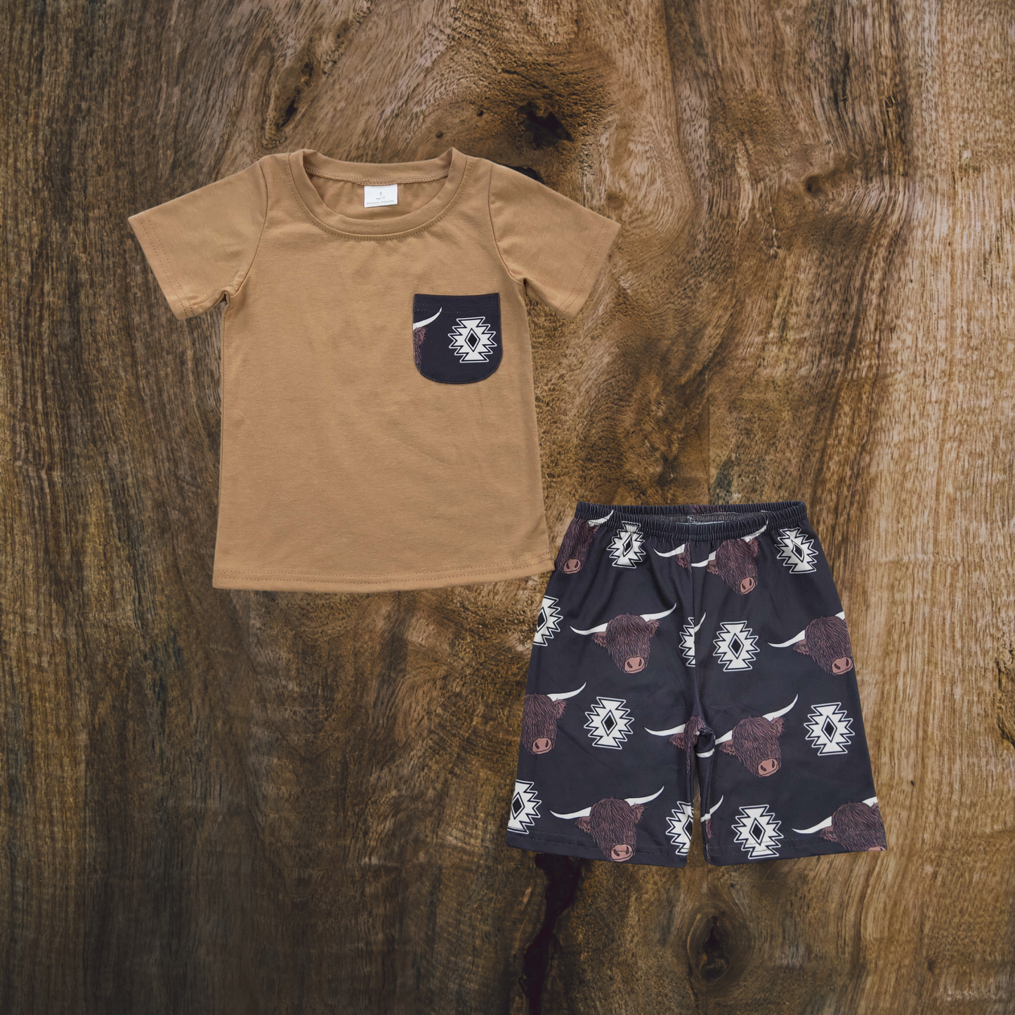 Highland Cow Pocket Short Set