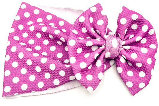 Purple Polka Head Wrap