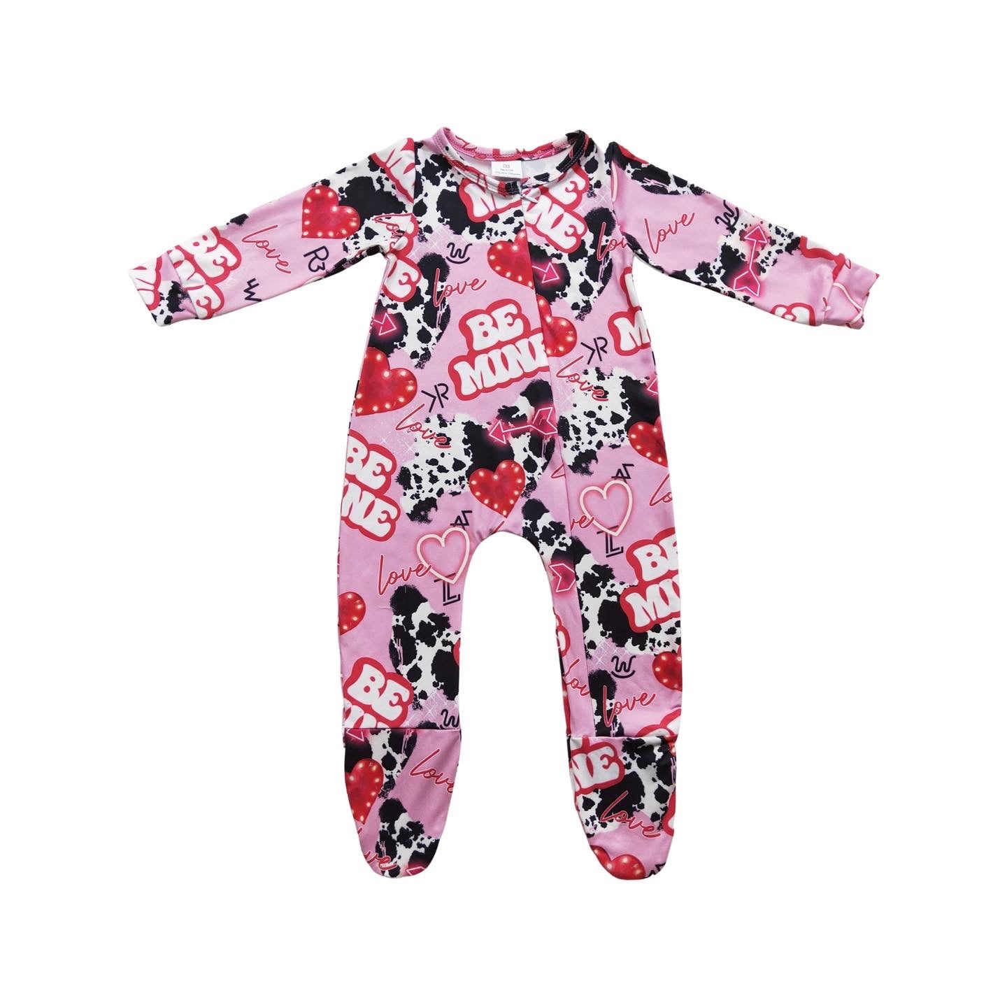 Be Mine Zipper Footed Jammies