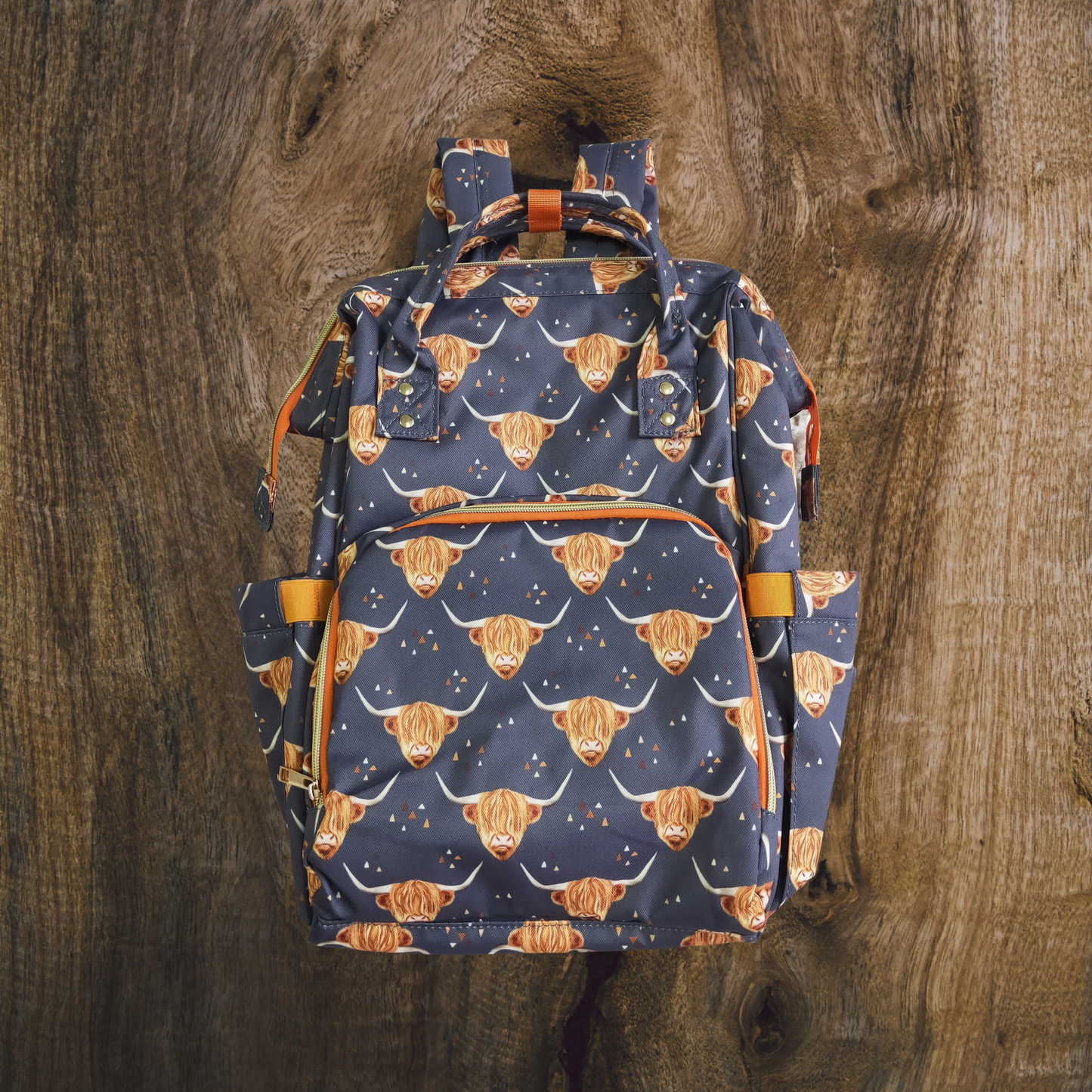 Orange Hairy Hefer Diaper Bag