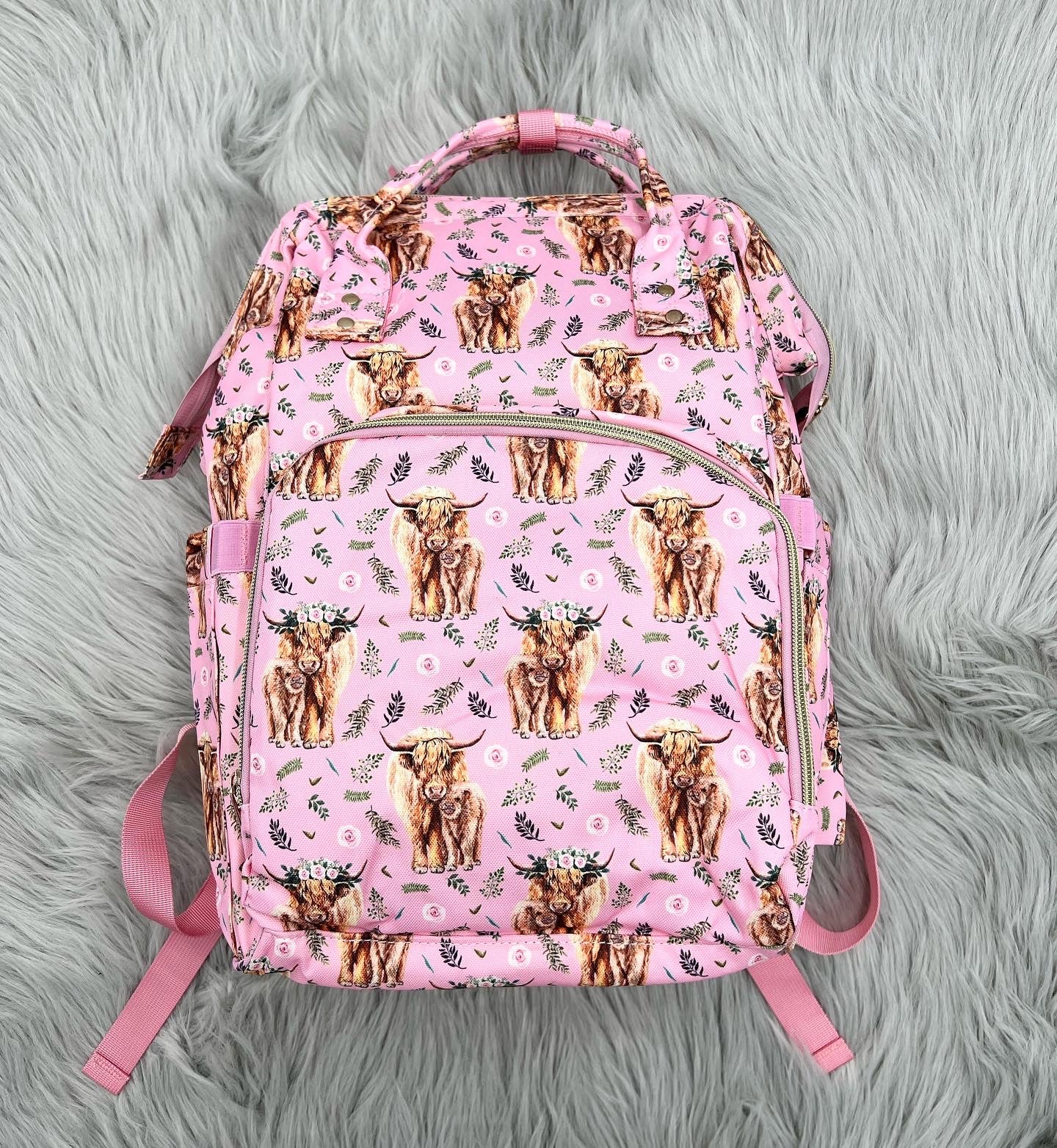 Pink Heifer Diaper Bag