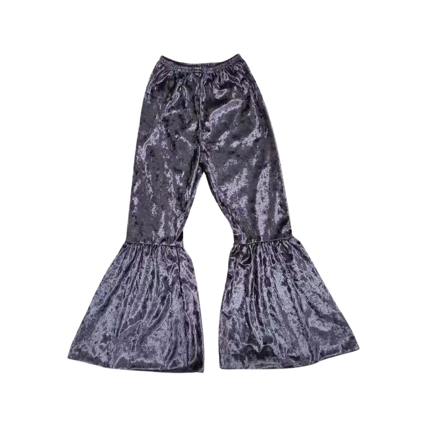 Gray Velvet Bell Bottoms