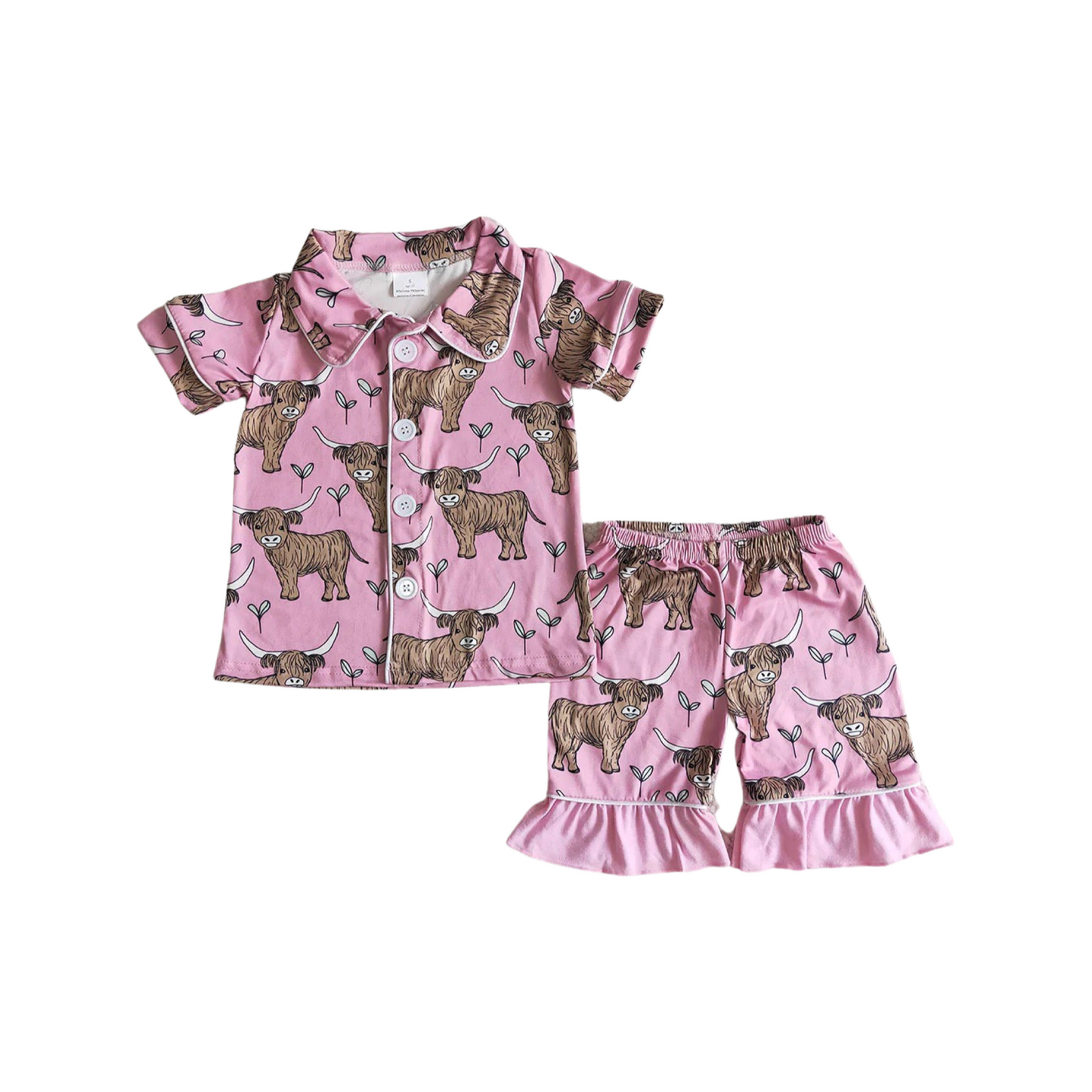 Pink Heifer Jammie Short Set