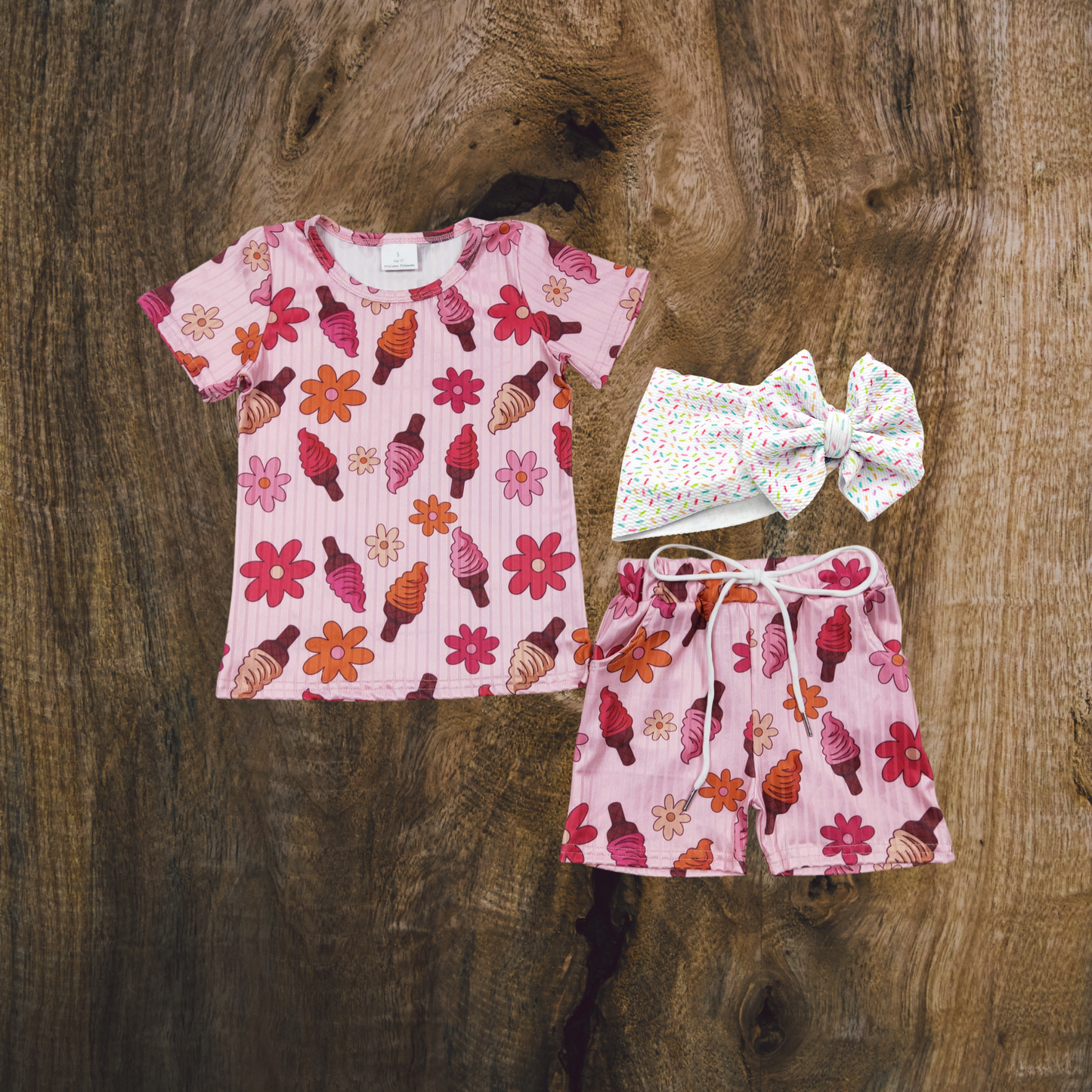 Ice Cream Season Ribbed Short Set