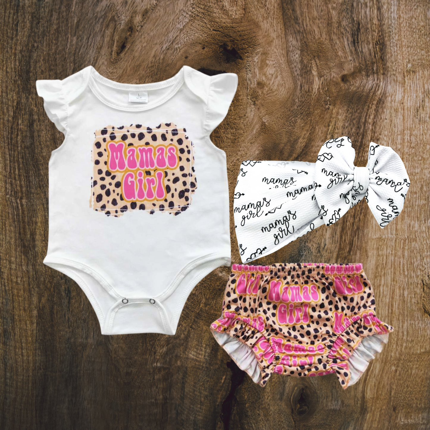 Mama's Groovy Leopard Bummie Set