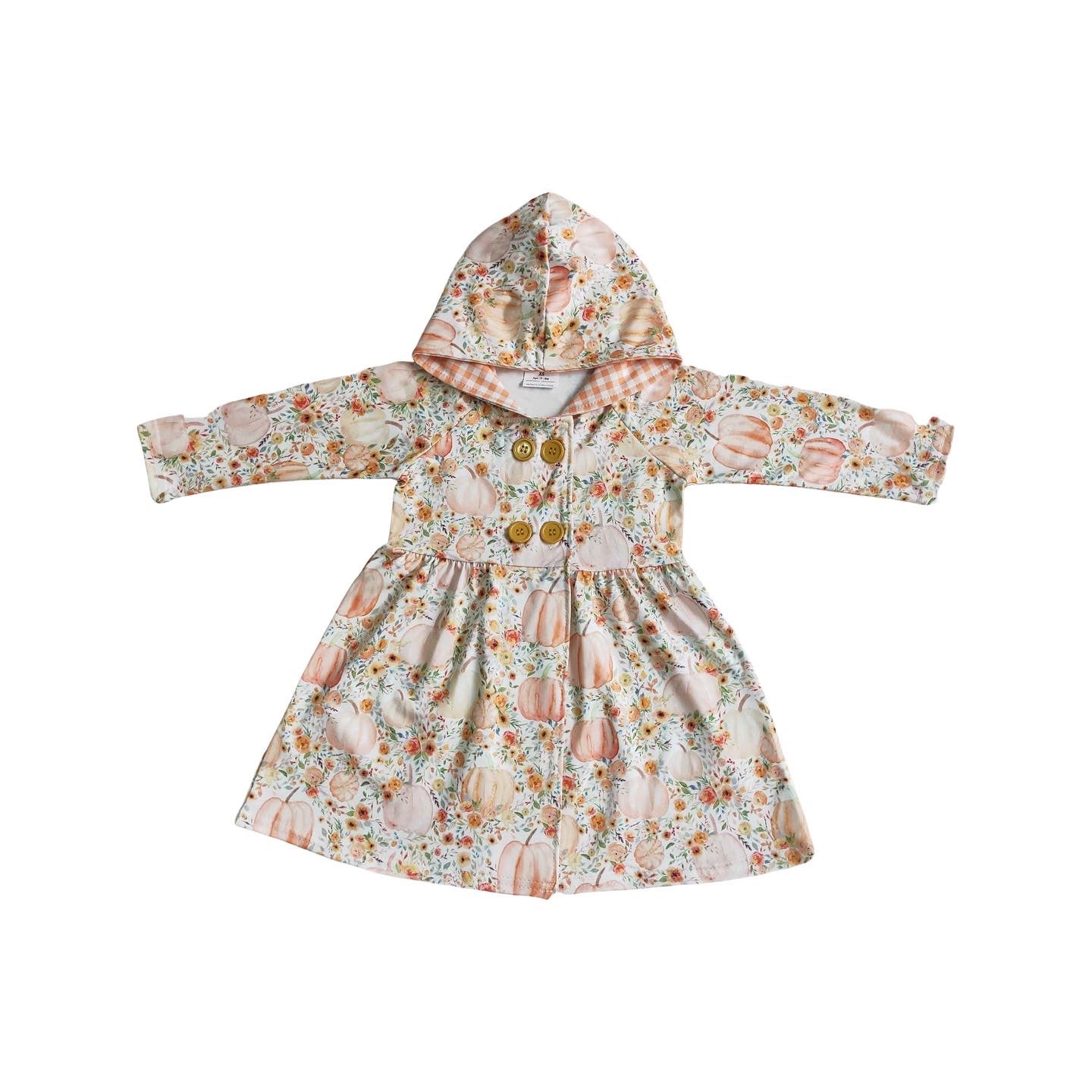 Floral Pumpkin Hoodie Dress