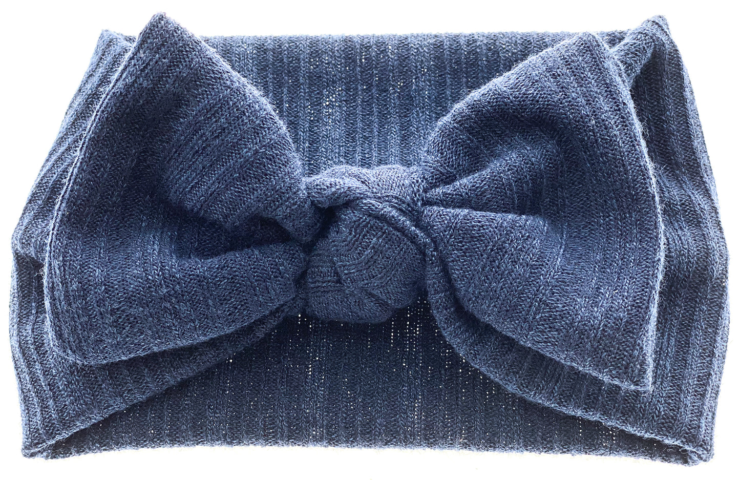 Navy Ribbed Knot Headband