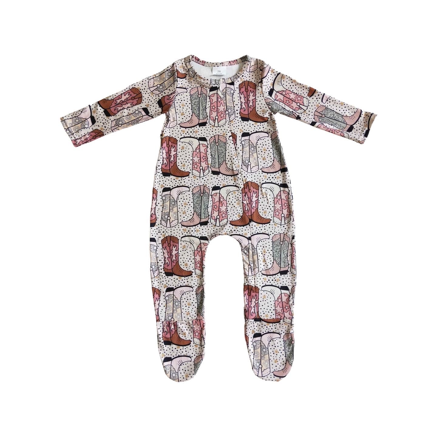 Babes Boots Zipper Footed Jammies