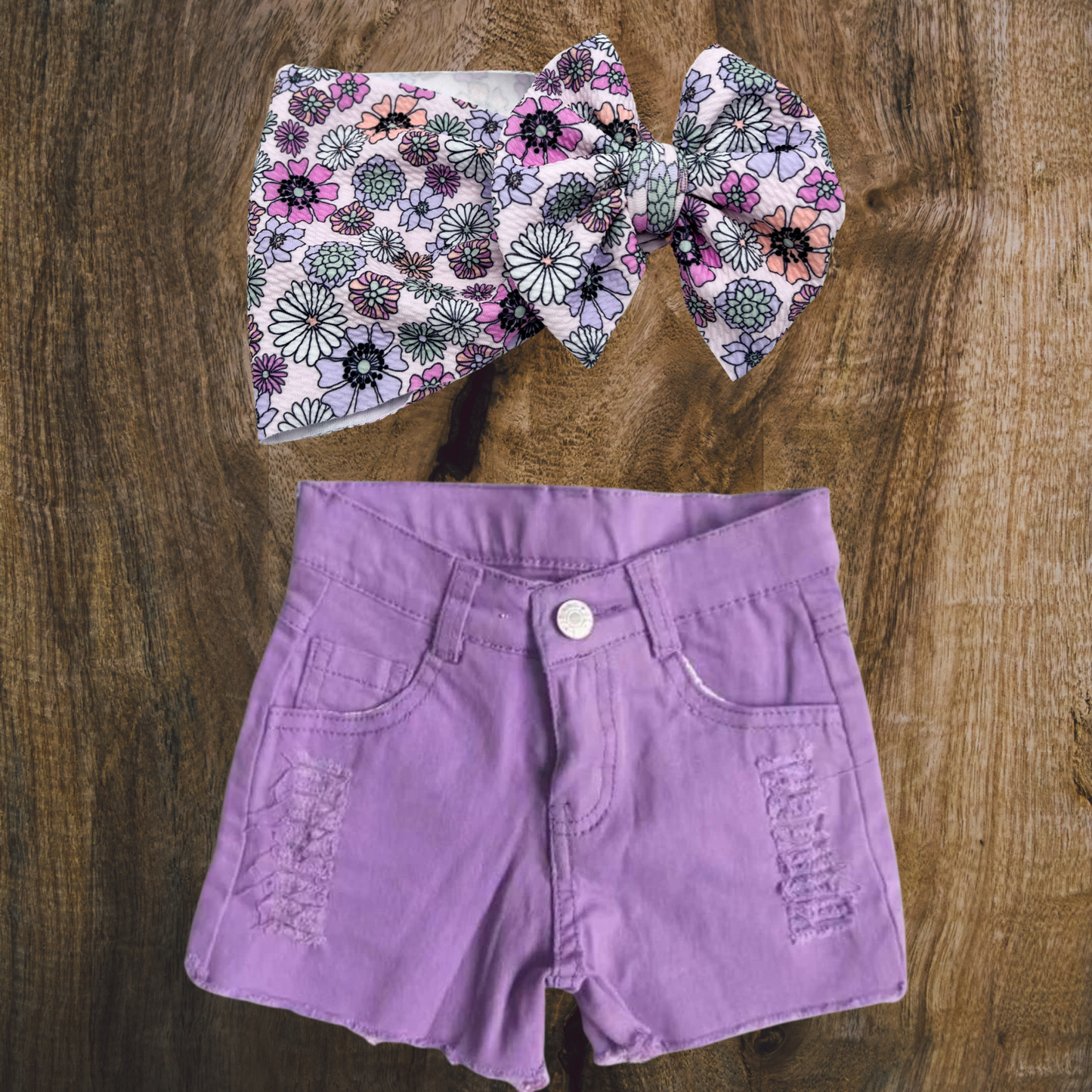 Pretty Purple Distressed Shorts