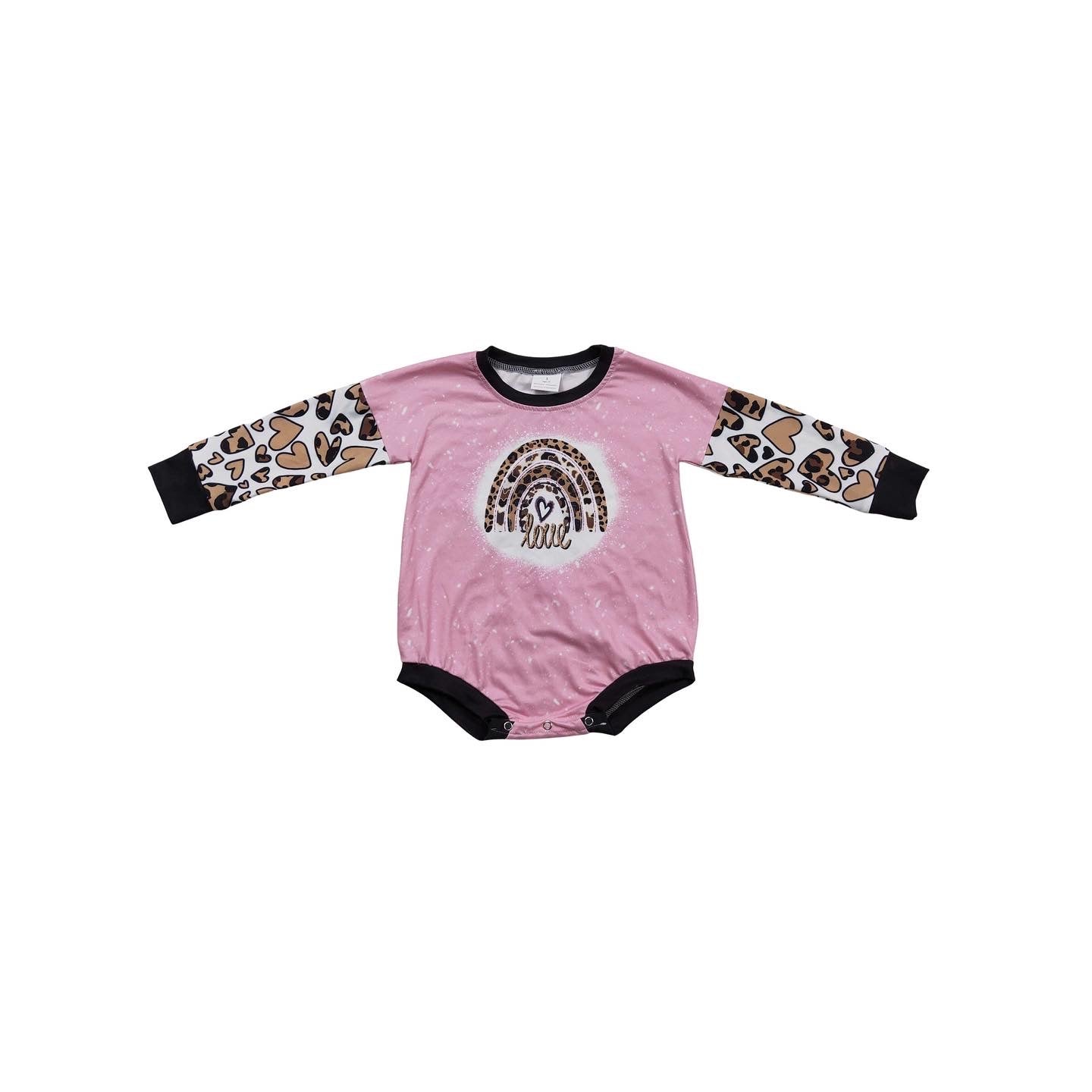 Rainbow Leopard Love Bodysuit Romper