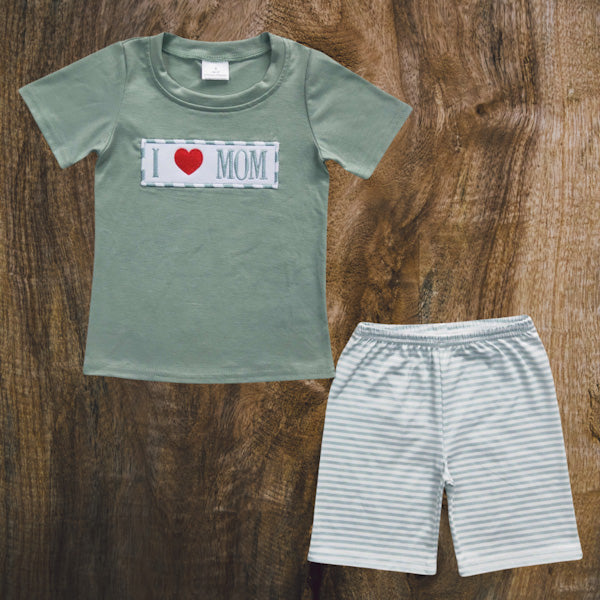 I Heart Mom Short Set