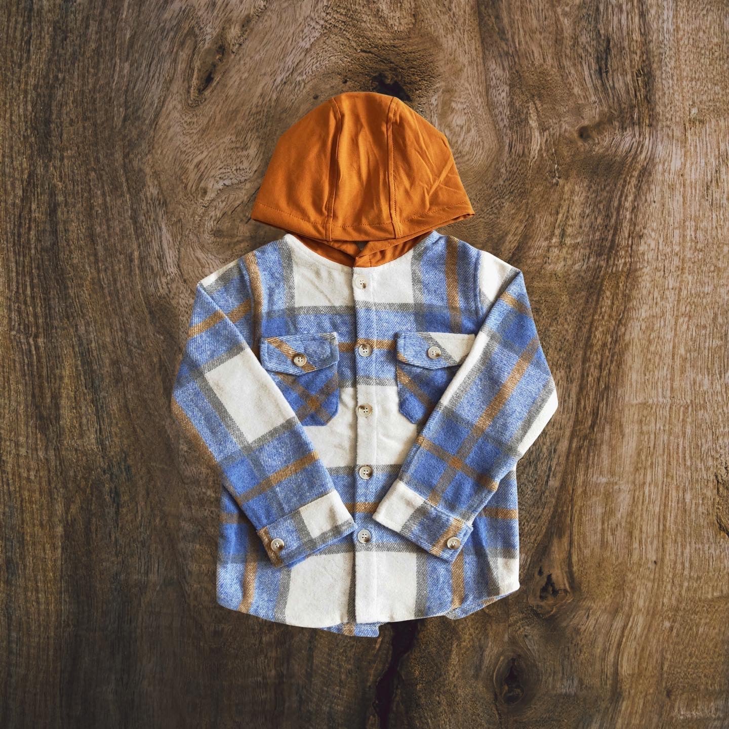 Blue Hoodie Shacket
