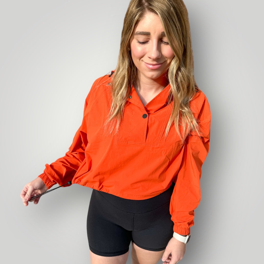 Fall Orange Cropped Pullover