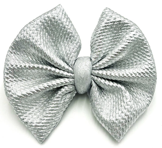 Platinum Silver (Pleather) Bullet Bow
