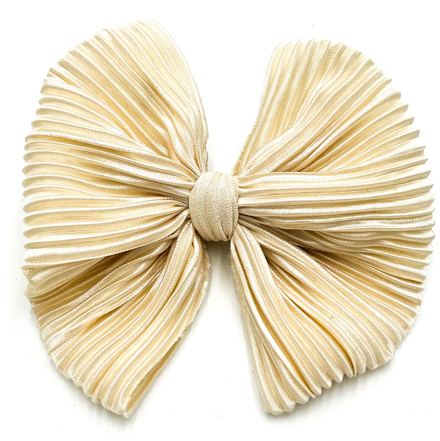 Marshmallow Cream (Pleated) Bullet Bow