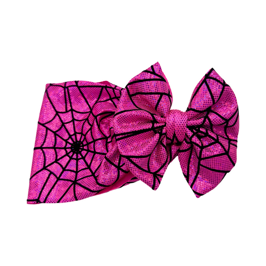 Hot Pink Spiders Head Wrap