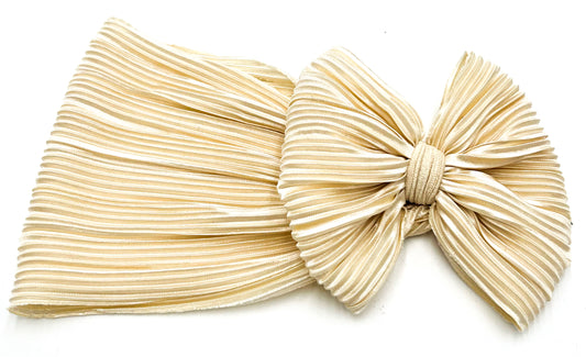 Marshmallow Cream (Pleated) Head Wrap