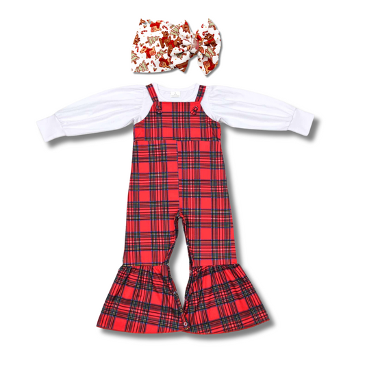 Holiday Plaid Jumpsuit Set