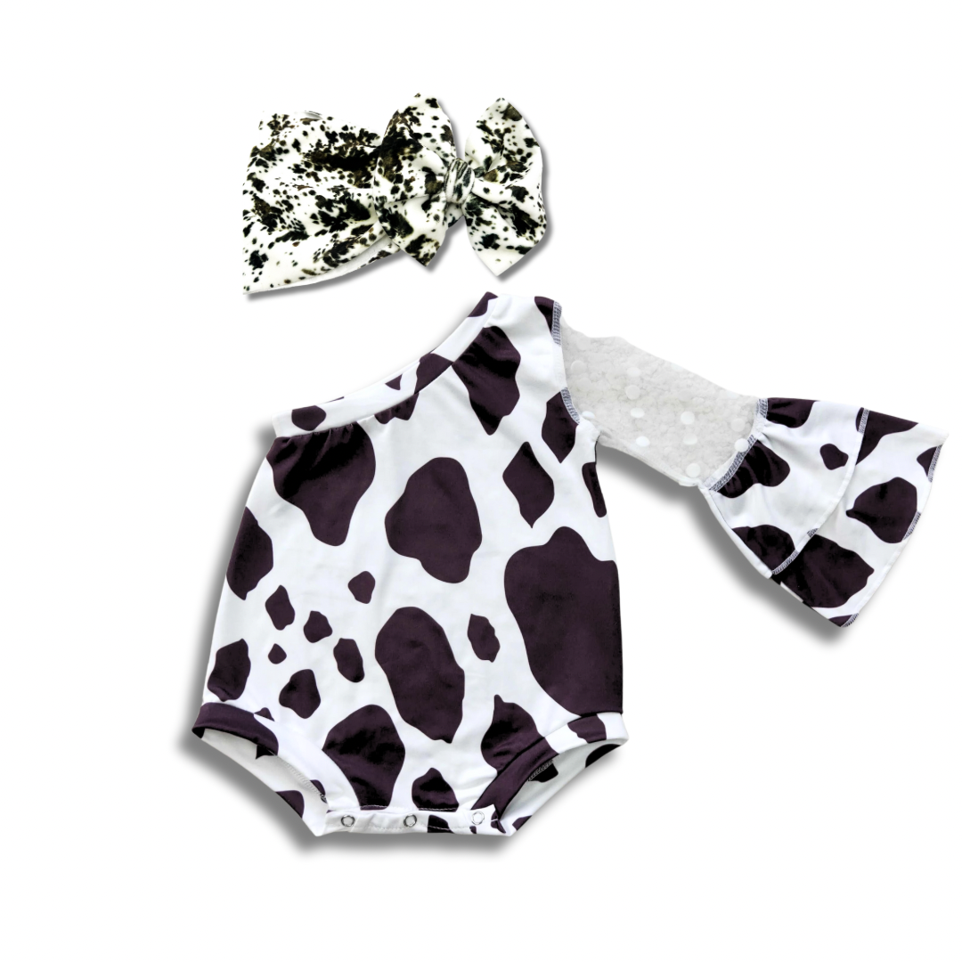 Cow Print + Lace Bodysuit