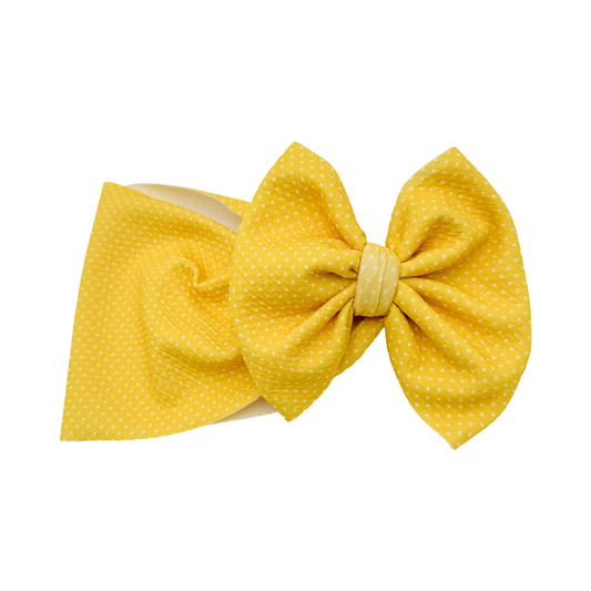 Yellow Polka Dot Bikini Head Wrap