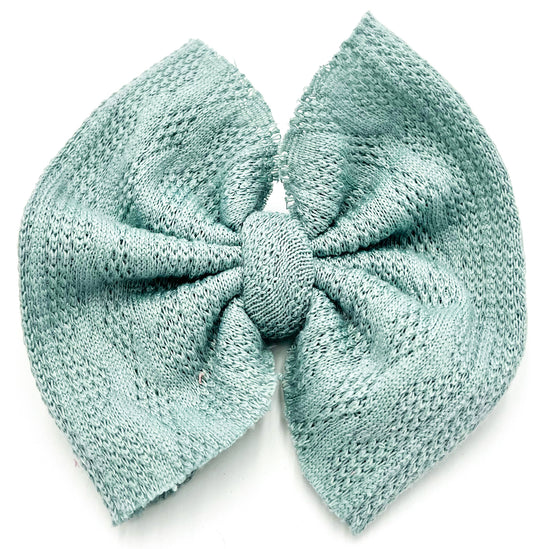 Soft Sage (Cable Knit) Bullet Bow