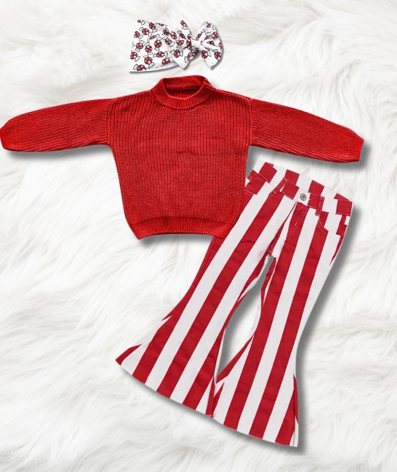 Peppermint Stripes Sweater Set